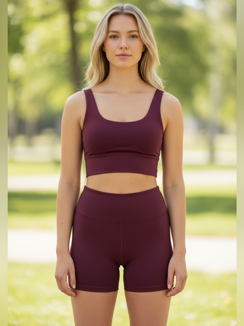 Hyba, Sports Bra Large Burgundy Longline Medium Support Workout Yoga Activewear
